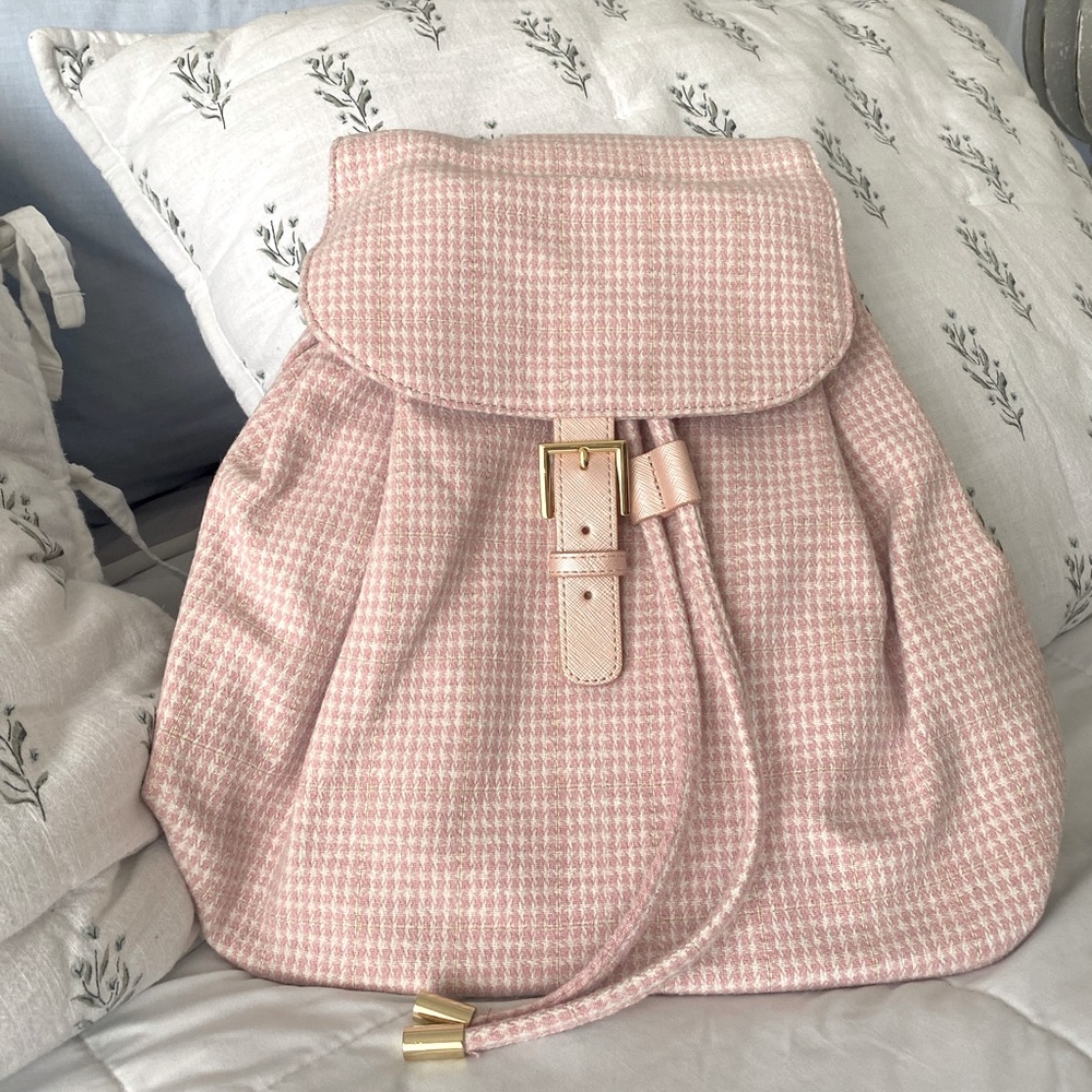 NWT Stoney Clover “Destination Paris” Woven pink backpack